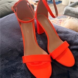 Forever 21 Bright Orange Block Heels